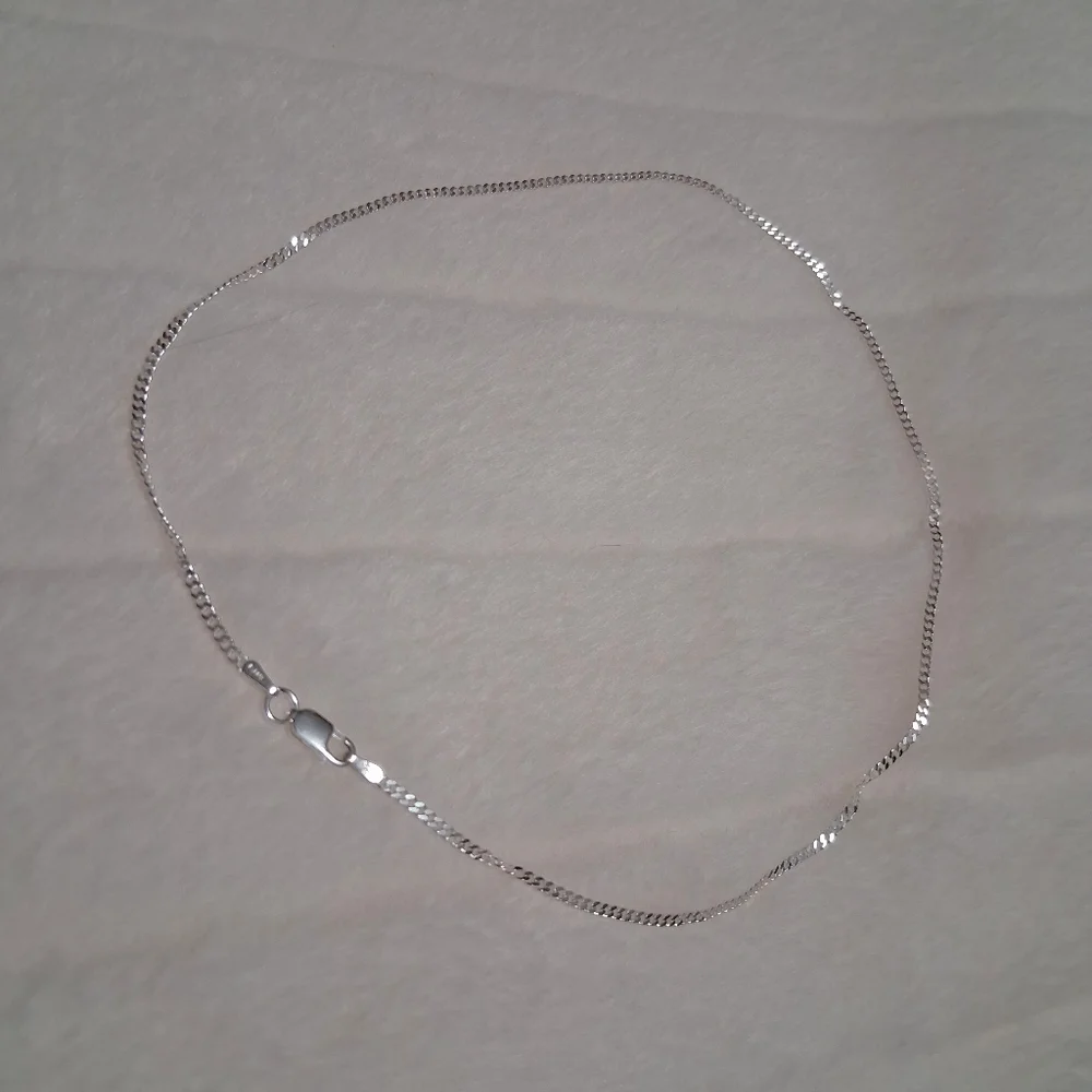 Solid 925 Ster. Silver 16" Italian Made 2mm Cuban Chain - Picture 2 of 4